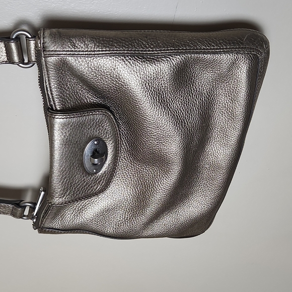 Metallic Fossil Crossbody Satchel Bag - Picture 2 of 12